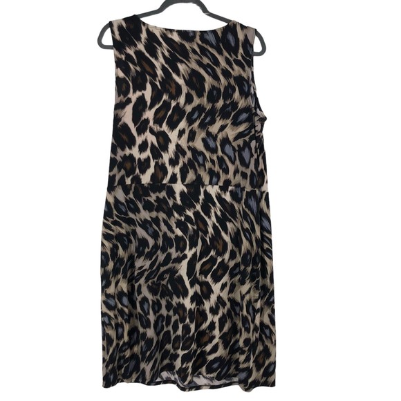 Plus SZ 18W Leopard Print Dress w/Cowel Scoop Neck by Worthington - Picture 2 of 7